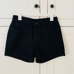 Choies Jeans Black High Waist Shorts Size 30